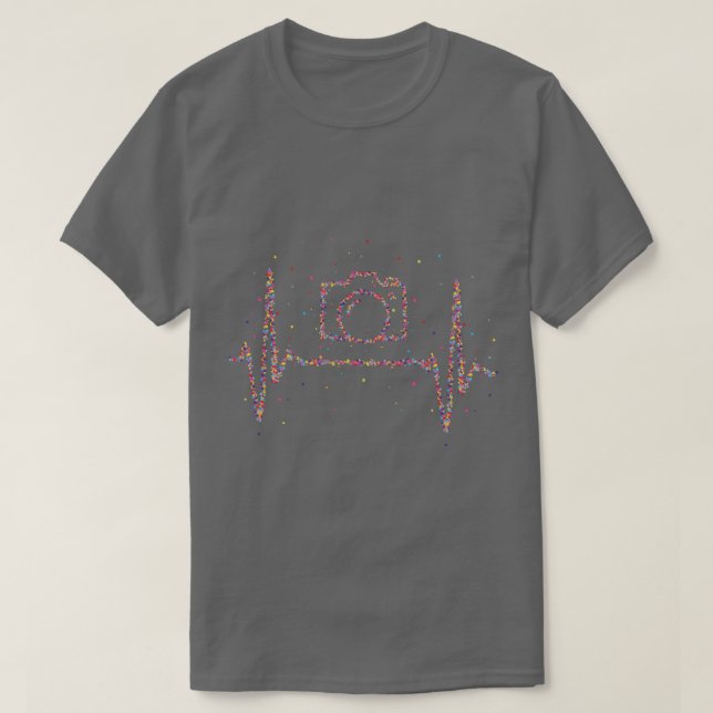 Fotograf Heartbeat-Kamera T-Shirt (Design vorne)