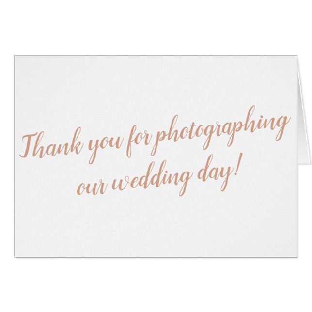 Fotograf-Hochzeit danken Ihnen zu kardieren (Vorderseite (Horizontal))