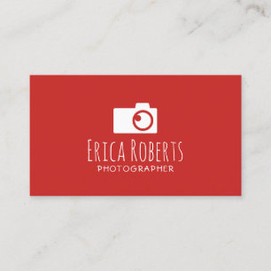 Fotograf-Kamera-Logo-minimale rote Fotografie Visitenkarte
