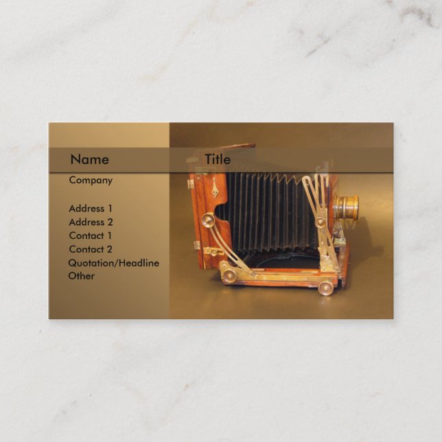 Fotograf/Kamera Visitenkarte (Vorderseite)