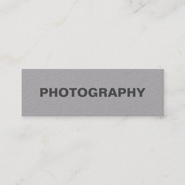 Fotograf Künstler Modernes Minimalistisch Grau Mini Visitenkarte (Vorderseite)