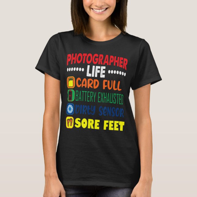Fotograf-Lebenskarte Vollständige Sensorentfernung T-Shirt (Vorderseite)