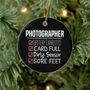 Fotograf Life - Funny Fotografy Checklist Keramik Ornament