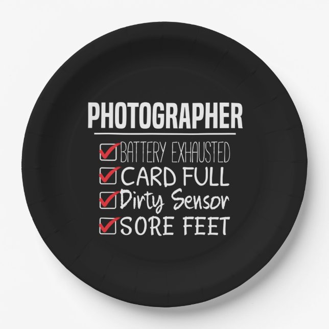Fotograf Life - Funny Fotografy Checklist Pappteller (Vorderseite)