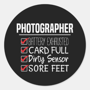 Fotograf Life - Funny Fotografy Checklist Runder Aufkleber