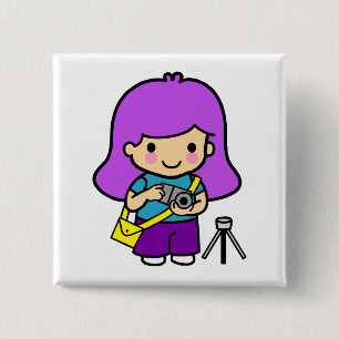 Fotograf-Mädchen Button