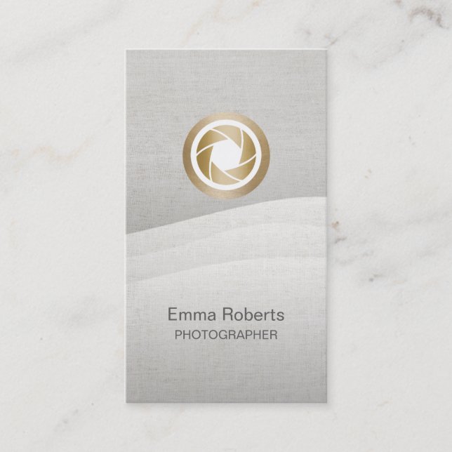 Fotograf-moderne Goldfensterladen-Logo-Zen-Flüsse Visitenkarte (Vorderseite)