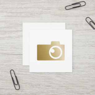 Fotograf-moderne Goldkamera-Logo-Fotografie Quadratische Visitenkarte