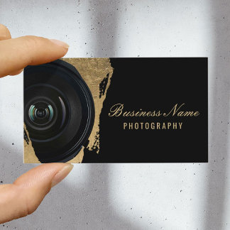 Fotograf Moderne Schwarz & Gold Fotografie Visitenkarte