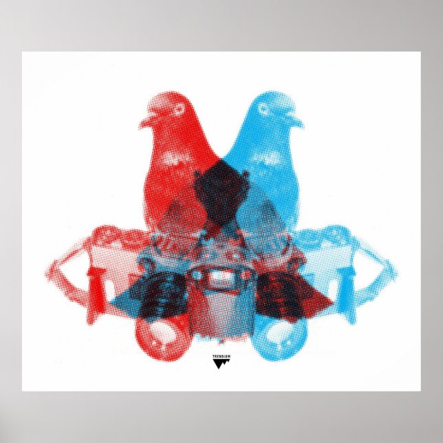 Fotograf Pigeon Spy Screenprint Poster (Vorne)