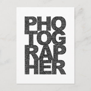 Fotograf - Schwarzer Text Postkarte