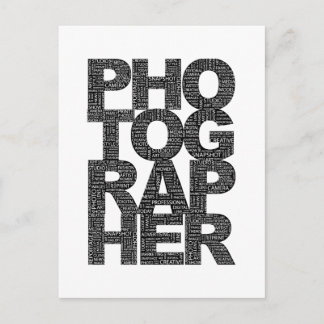 Fotograf - Schwarzer Text Postkarte