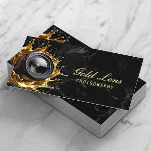 Fotograf Trendy Marmor Gold Objektiv Fotografie Visitenkarte