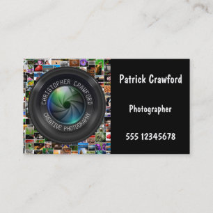 Fotograf und Fotografie-Geschäfts-Kameraobjektiv Visitenkarte