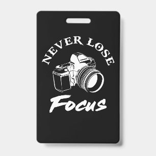 Fotograf verliert nie den Fokus Ausweis