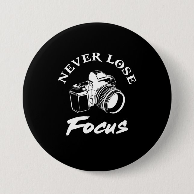 Fotograf verliert nie den Fokus Button (Vorderseite)