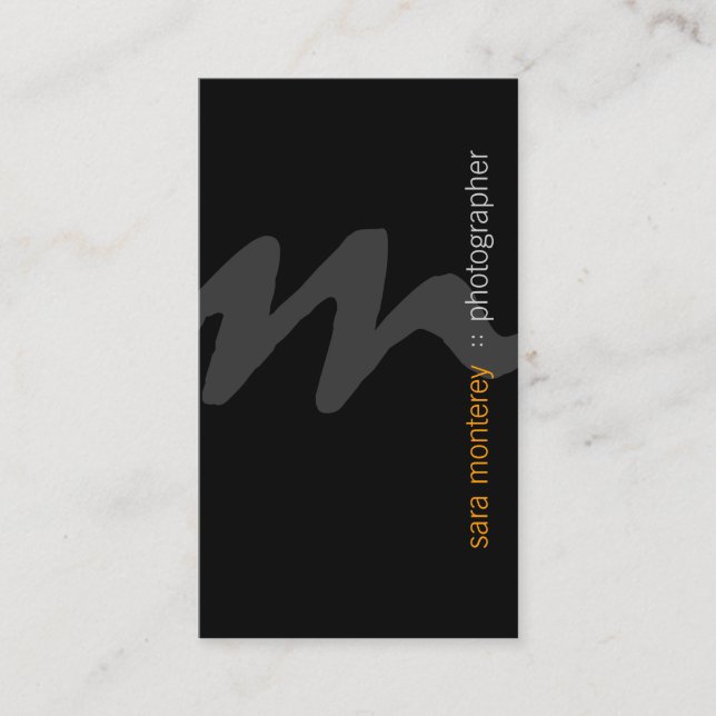 Fotograf Visuell Arts Media Bold Monogram Dark Visitenkarte (Vorderseite)