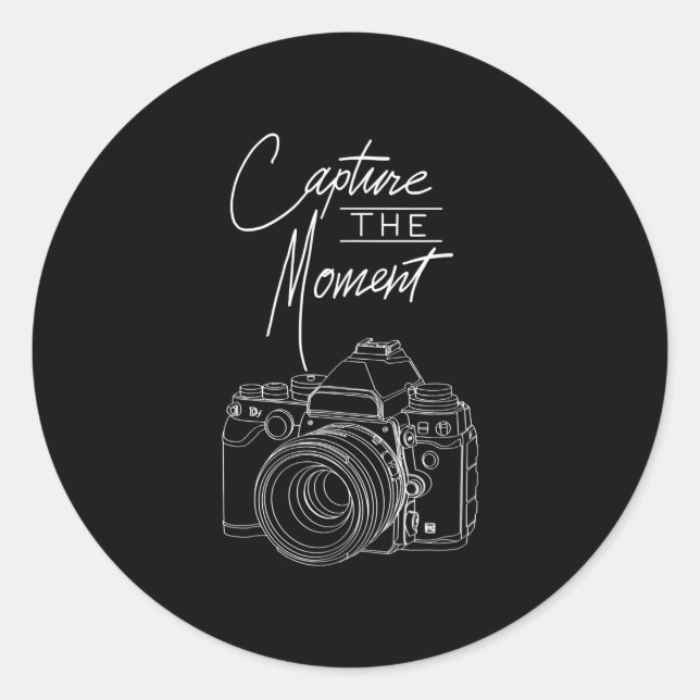 Fotograf von Capture Moment Kamera Runder Aufkleber (Vorderseite)