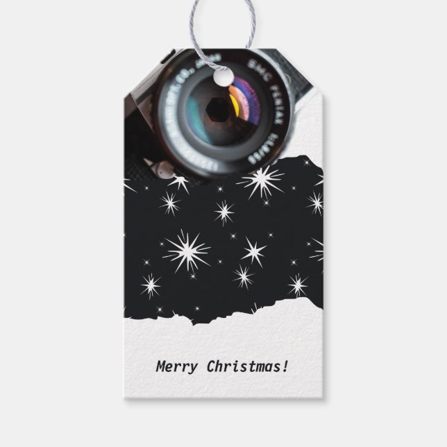 Fotograf Werbeartikel frohe Weihnachtsgeschenktafe Geschenkanhänger (Vorderseite)