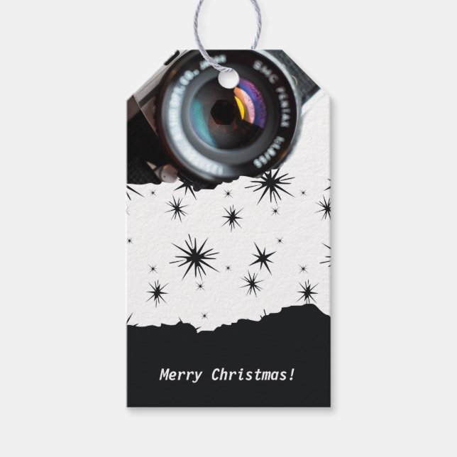 Fotograf Werbeartikel frohe Weihnachtsgeschenktafe Geschenkanhänger (Vorderseite)