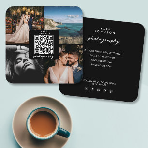 Fotografen Fotos QR Code Social Media Script Quadratische Visitenkarte