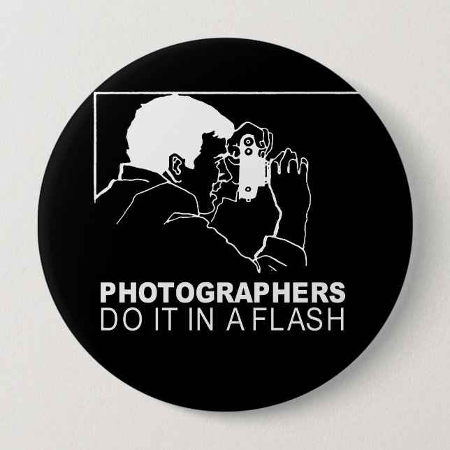 Fotografen machen es blitzschnell button (Vorderseite)