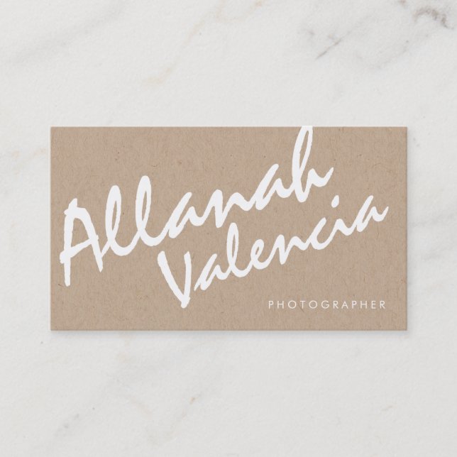 Fotografen Name Typografy Business Cards Visitenkarte (Vorderseite)