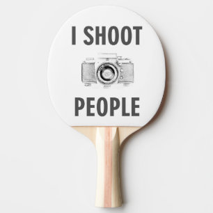 Fotografen von lustigen Foto-Fotografen Tischtennis Schläger