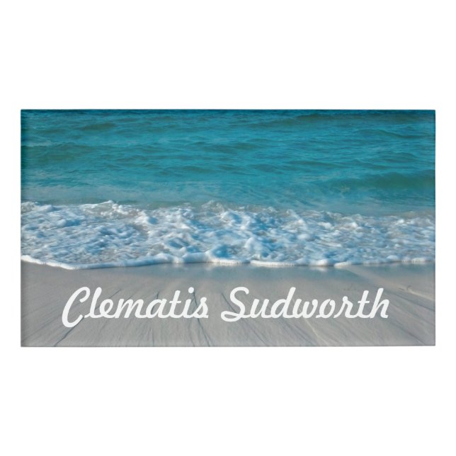 Fotografie - AM STRAND + Ihre Ideen Namenschild (Vorderseite)