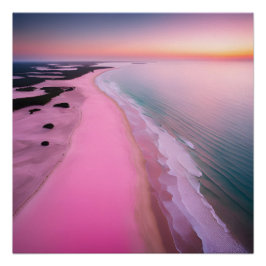 Fotografie Beach Ästhetik Sunset Neutral Pink Poster