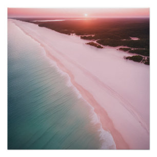 Fotografie Beach Ästhetik Sunset Neutral Pink Poster