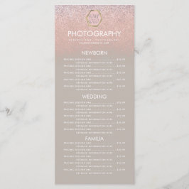 Fotografie Business Ombre Glitzer Ihr Logo Menü Menükarte