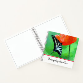 Fotografie Butterfly Poppy Spiral Notebook Notizbuch