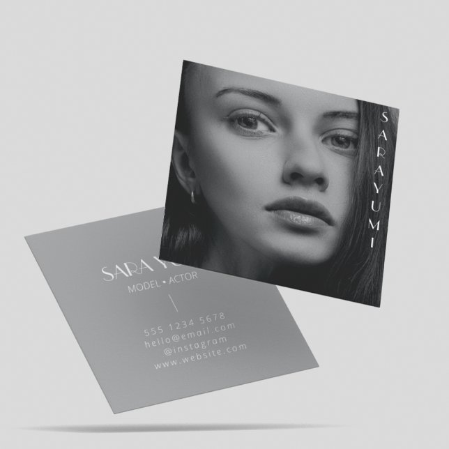 Fotografie Clean Script Foto Beruflich Quadratische Visitenkarte (Von Creator hochgeladen)