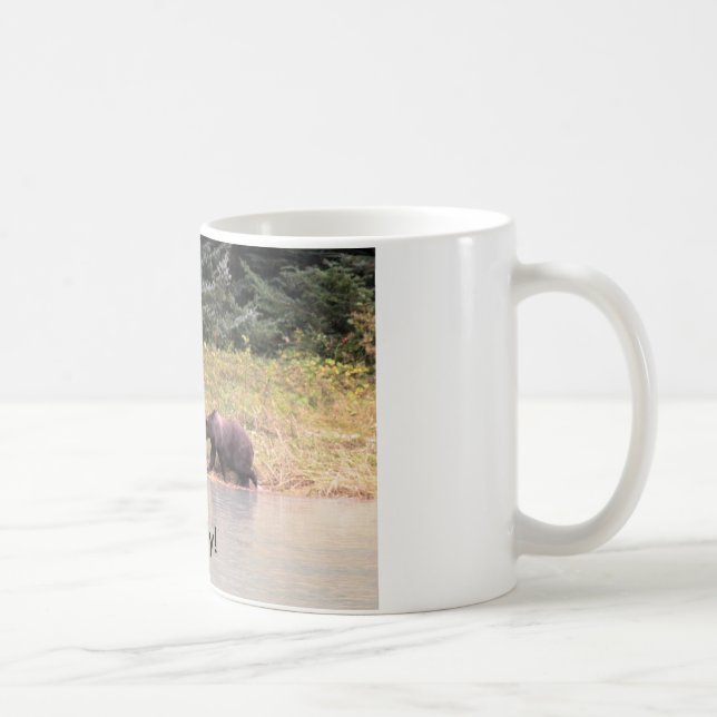 Fotografie der Grizzly Mother, 2 Cubs, River, AK Kaffeetasse (Rechts)
