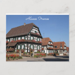 Fotografie der halben Holzhäuser Elsass Frankreich Postkarte