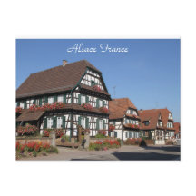 Fotografie der halben Holzhäuser Elsass Frankreich