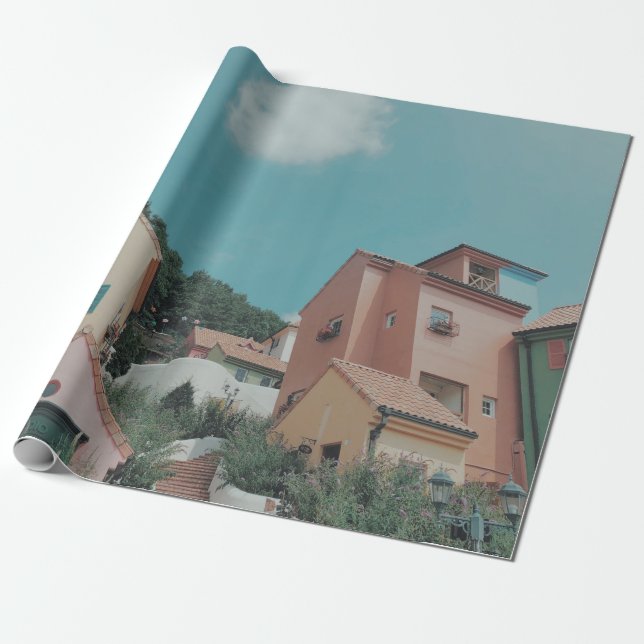 FOTOGRAFIE DER KONKRETEN HÄUSER GESCHENKPAPIER (Ungerollt)