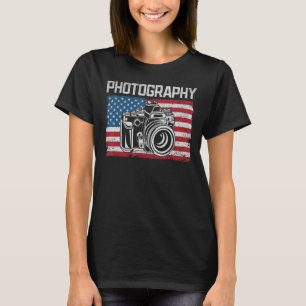 Fotografie der US-Flagge Fotokamera Fotografie T-Shirt