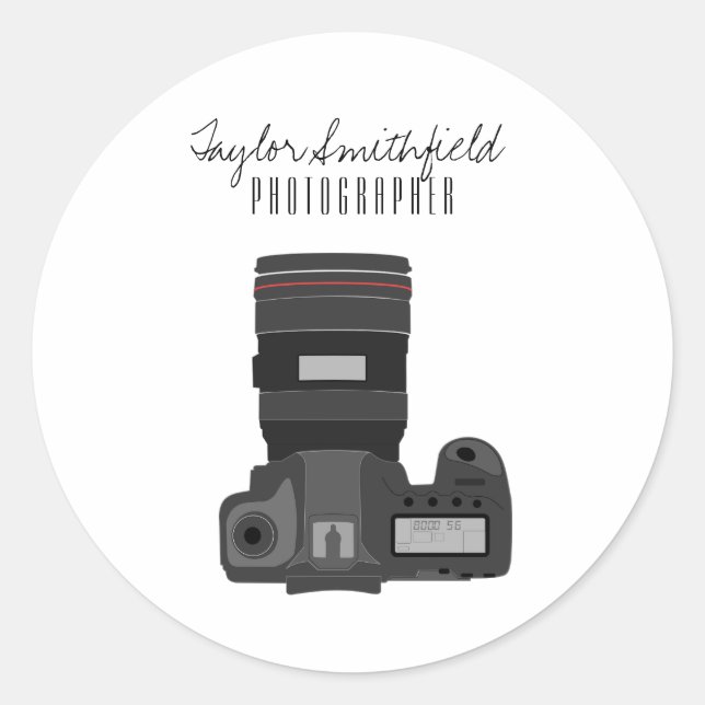 Fotografie DSLR Runder Aufkleber (Vorderseite)
