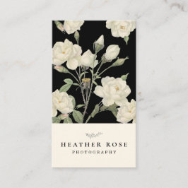 Fotografie Dunkelschwarz Hintergrund Weiße Rosen Visitenkarte