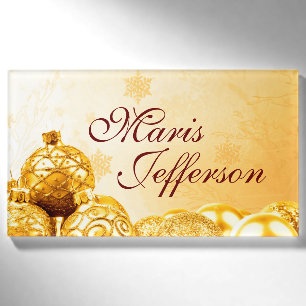 Fotografie - goldene Weihnachtsbälle + Ihre Ideen Namenschild
