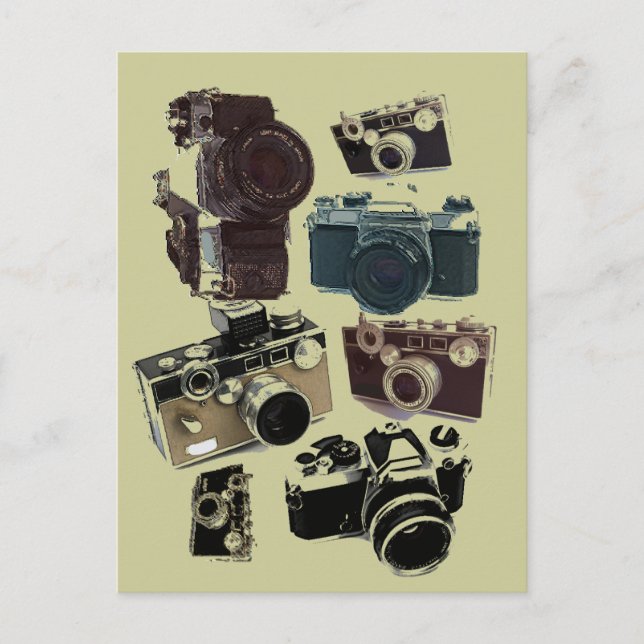 Fotografie in Not geratene Retrokamera Postkarte (Vorderseite)