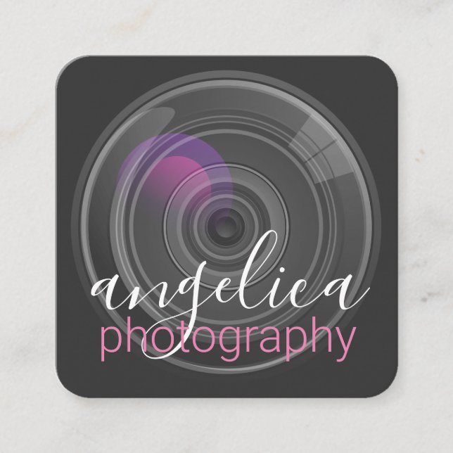 Fotografie | Kameraleuchten Quadratische Visitenkarte (Vorderseite)