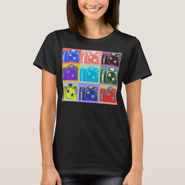 Fotografie-lederfarbener Art-Kamera-Entwurf T-Shirt (Vorderseite)