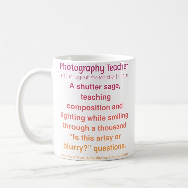 Fotografie-Lehrer Kaffeetasse (Links)