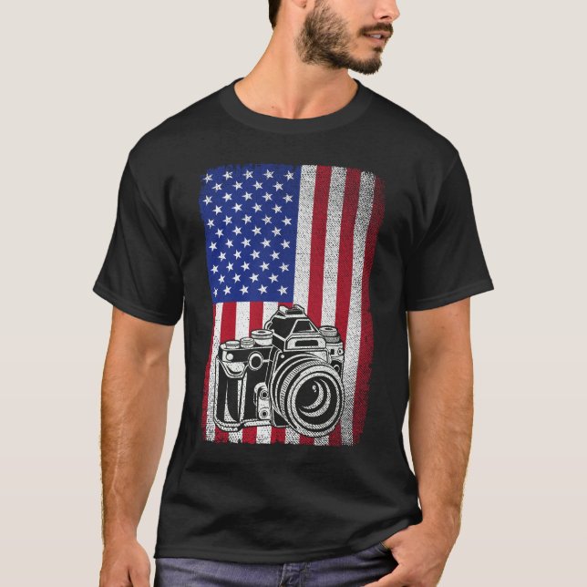 Fotografie Lover American Flag T-Shirt (Vorderseite)