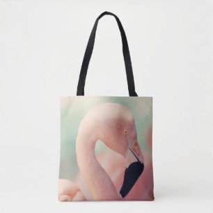 Fotografie mit schwachem Fokus von rosa Flamingo Tasche