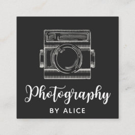 Fotografie Moderne Skriptkalligrafie Soziale Medie Quadratische Visitenkarte