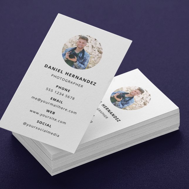 Fotografie Modernes Minimales Foto Visitenkarte (Photography Modern Minimal Simple Photo Business Card)